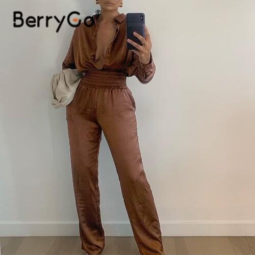 Женские элегантные брючные костюмы BerryGo China At AliExpress