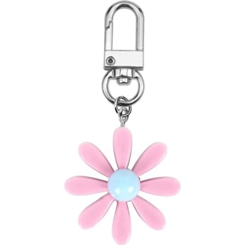 Cute Girls Dasiy Keychain For Women Fashion Korean Style Flower Key Chain On Bag Car Trinket Female Jewelry Wedding Party Gifts
