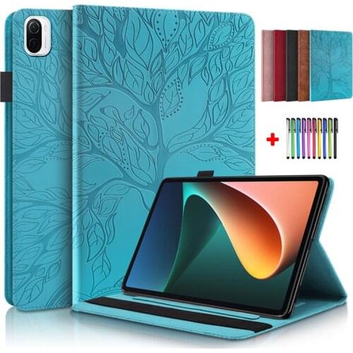 Tree Embossed Tablet For Xiaomi Pad 5 Pro Case Flip Wallet Card Funda For Xiaomi MiPad 5 Mi Pad 5 Pro Mipad5 Cover 11 inch 2021