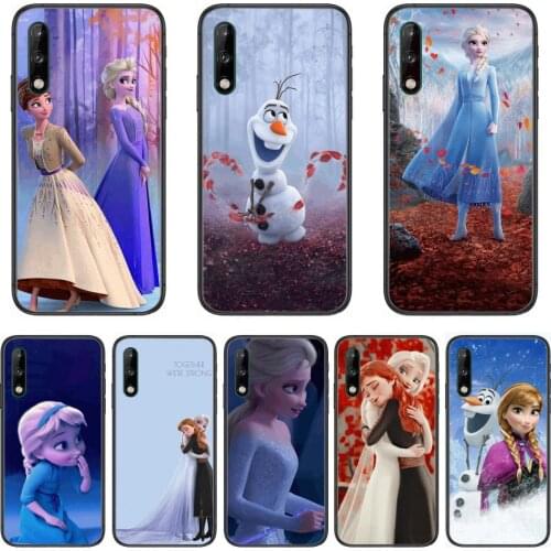 Disney Frozen Princess Elsa Anna Clear Phone Case For Huawei Y 5 6 7 8 9 A P S Pro 2020 2019 Black Etui Coque Hoesjes Comic Fas