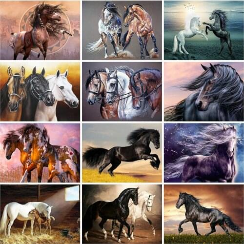 Evershine Diamond Embroidery Horse 5D DIY Cross Stitch Rhinestone Mosaic Diamond Painting Full Square Animals Home Decoration