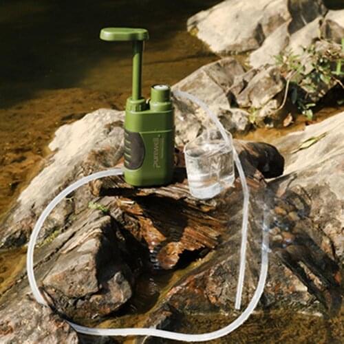 Water Filter Camping Travel Portable Emergency Hand Pump Filter Outdoor Water Filtration Survival Water Filter For Hiking