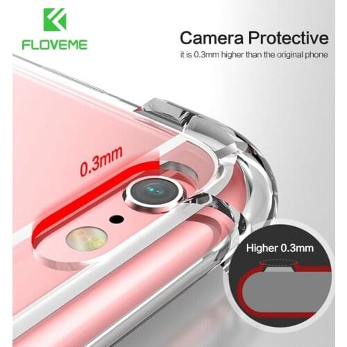 FLOVEME Phone Cases For iPhone 7 6s 6 Plus XR XS MAX Soft TPU Shockproof Transparent Phone Cover For iPhone 6 6s 7 X Case Coque