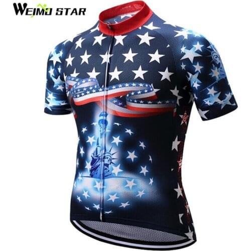 Weimostar USA Team Cycling Jersey Shirt Men Racing Sport Cycling Clothing Ropa Ciclismo Summer Downhill MTB Bike Jersey Clothes
