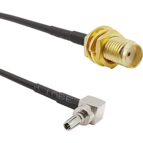 SMA Female Socket to CRC9 Male Plug Right Angle 15CM RG174 RF Coaxial Pigtail External Antenna Cable Adapter for HUAWEI 3G Modem