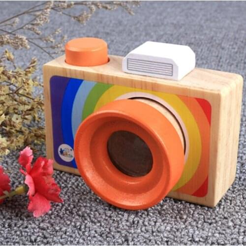 Toy Camera Cute Cartoon Baby Wooden Toy Kid Christmas Birthday Room Decor Photography Wooden Camera Gift Playing House Tool