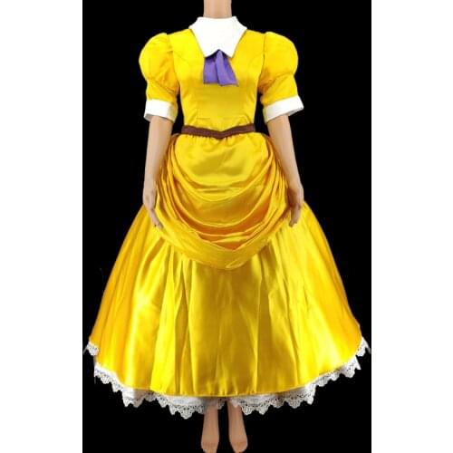 Cartoon Movie Cosplay Jane Costume Adult Women Yellow Princess Dress Fancy Halloween Carnival Party Gown