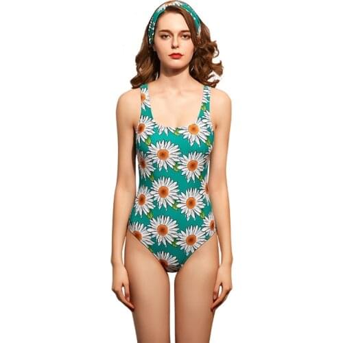 Flower Printed Swimsuit One Piece Swimming Suit Women Swimwear Bodysuit Bathing Suit Jumpsuits Sexy Maillot Ladies Beach Wear