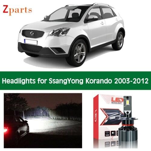 Bulb For 2003 2004 2005 2006 2010 2011 2012 SsangYong Korando LED Headlight Headlamp Low High Beam Canbus Auto Light Accessories