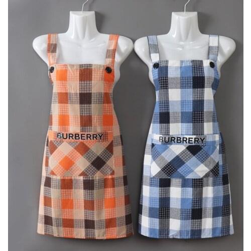 Fashion Jane European breathable summer pure cotton household cooking apron womens cotton linen ultra-thin shoulder waist