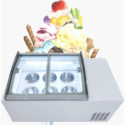 Large Capacity Freezer Commercial Ice Cream Display Cabinet Multifunctional Hard Ice Cream Showcase 190W