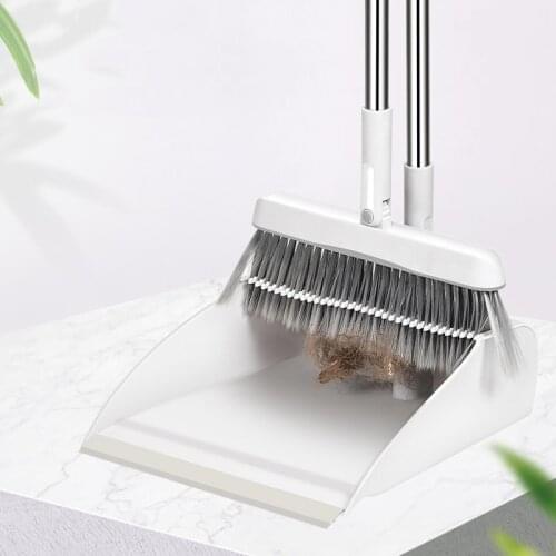 Foldable Broom Dustpan Set Magic Adjustment Filter Hair Floor Cleaning Broom Windproof Rotatable Dustpan Cleaning Accessories