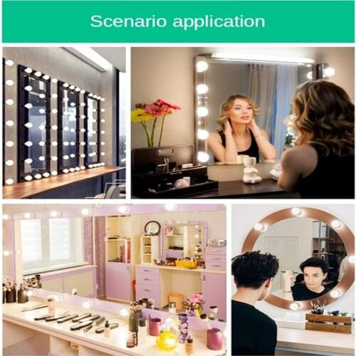 Wall Lamp 3 Modes Colors Makeup Mirror Light Led Touch Dimming Vanity Dressing Table Lamp Bulb USB 12V Hollywood Make Up Mirror