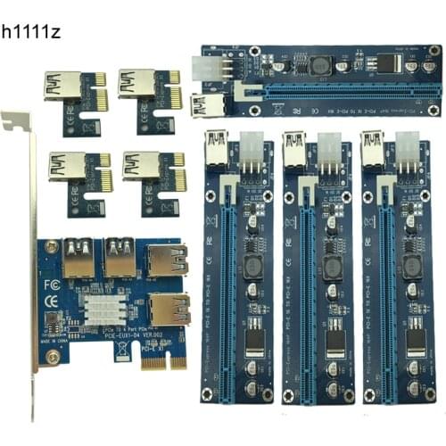 NEW Mining Card PCIe 1 to 4 PCI Express 16X Slots Riser Card PCI-E 1X to 16x External PCI-e Slot Adapter Port Multiplier for BTC