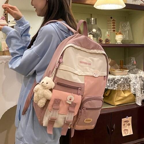 New Nylon Backpack In Spring, Cute Girl Schoolbag, Kawaii Fashionable Leisure Travel Backpack, Womens Bag