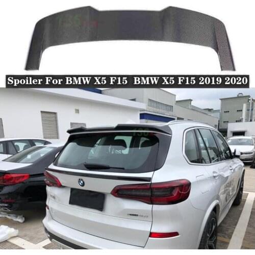 Real Carbon Fiber Rear Trunk Lip Roof Spoiler + Spoiler Wing Fits For BMW X5 F15 BMW X5 F15 2019 2020