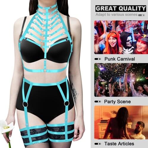 Bdsm Body Harness Breast Bondage Bra Suspender Set Sexy Restrict Leg Garter Waist Belt Erotic Lingerie Fetish Sex Toys For Women