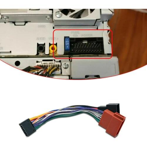 ISO Wiring Harness Connector 16Pin Stereo Radio plug Lead Wire Adaptor Kenwood For Car audio interface cable