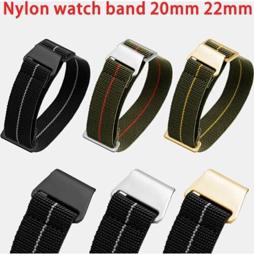 Elastic Nylon Band 20mm 22mm French Troops Parachute Bag Watchband for Samsung Gear S3 Frontier/Classic Active 2 Huawei Watch 2