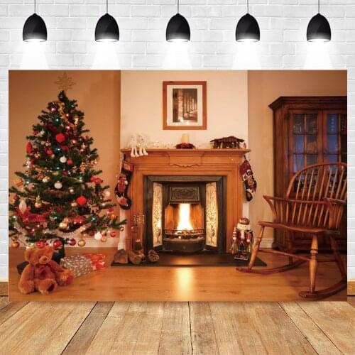 Yeele Christmas Backdrop Photocall Interior Fireplace Photography Baby Portrait Photographic Background Photozone Photo Studio