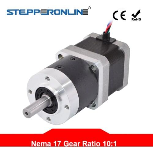 Nema 17 Stepper Motor L=39mm Gear Ratio 10:1 High Precision Planetary Gearbox 1.68A for CNC 3D Printer