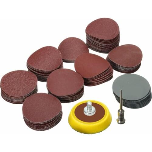 100pcs 25mm 100/180/240/1500/3000Grit Hook&Loop Sanding Discs+Back Pad+Adapter Shank For Polishing Cleaning Tools