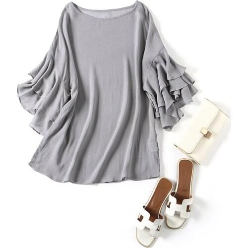 Shyslily Gray Blouses