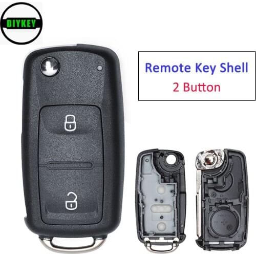 DIYKEY Folding Remote key Shell New 2 Button / 3 Butoon For VW VOLKSWAGEN SEAT SKODA Amarok/Crafter/Touareg 2010-2011