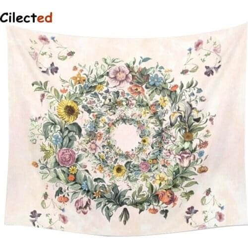 Cilected Modern Flower Wall Tapestry Mandala Floral Hanging Art Background Wall Hippie Tapestries Fashion Accessories 150x130CM