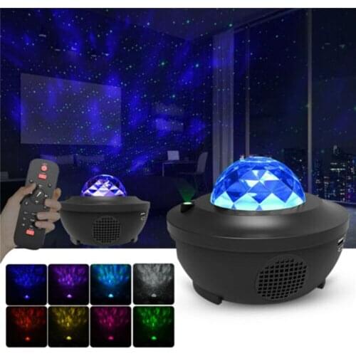 LED Starry Star Projection Lamp Bluetooth Music 10 Lighting Models Sleep Night Light Birthday Party Wedding Atmosphere Light