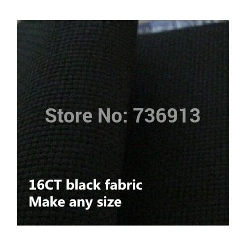 Factory Shop 50X50cm Or Make Any Size Black Canvas Embroidery Aida Cloth Cross Stitch Fabric 16CT Free Shipping