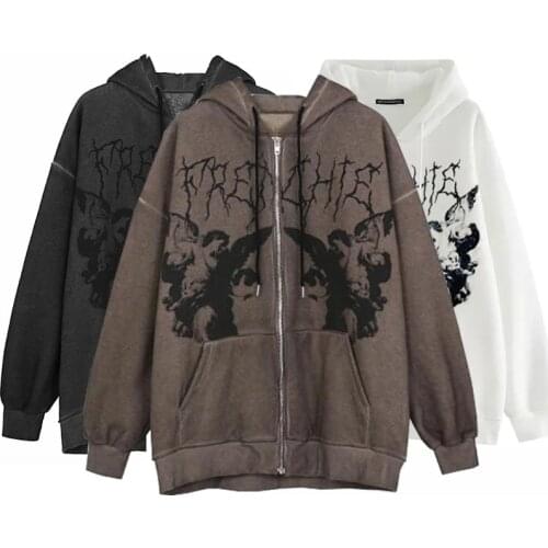 Y2k hoodie hoodies ropa grunge sweatshirts goth tops clothes vintage aesthetic emo zip up sweater fairy