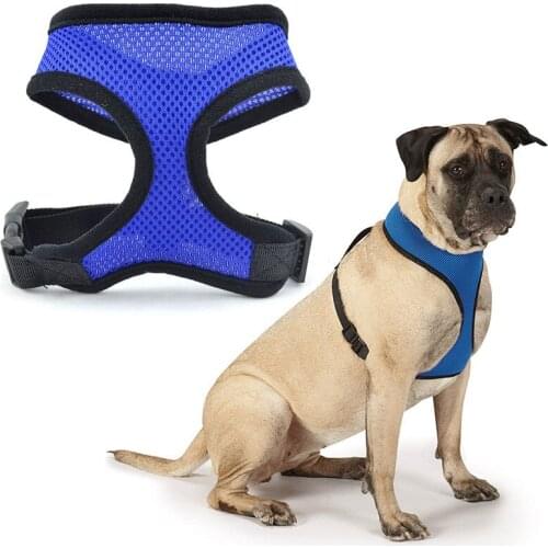 Pets Dog Harness No Pull Vest With Dog Collar Nylon Net Breathable Dog Breast-Band Safety Harness For Dogs Collars And Harnesses