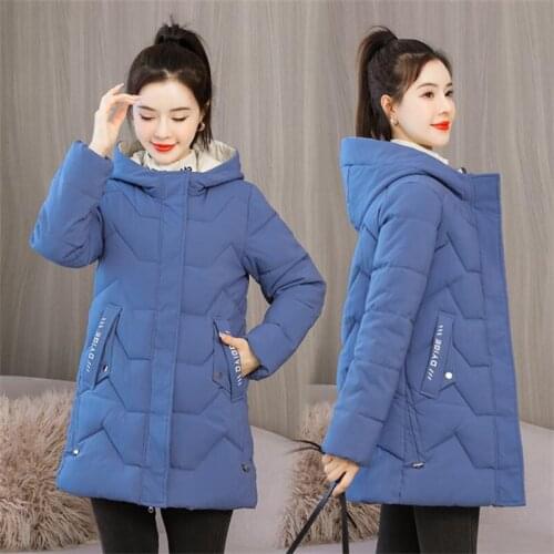 Winter down padded jacket, new Korean style cotton-padded jacket, mid-length loose and thick student padded jacket