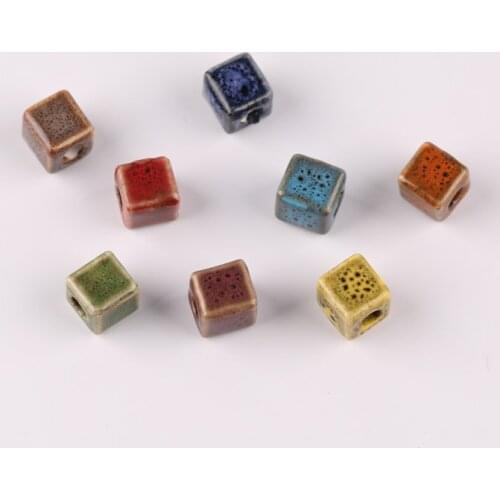 18pcs 10mm Popular square shape Ceramic beads