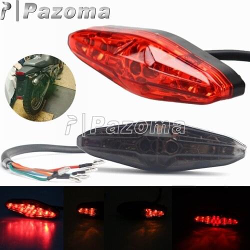 1x Universal Motorcycle Rear Brake Light LED Running Tail Light Street Motorbike Taillight For Harley Honda Kawasaki BMW Yamaha