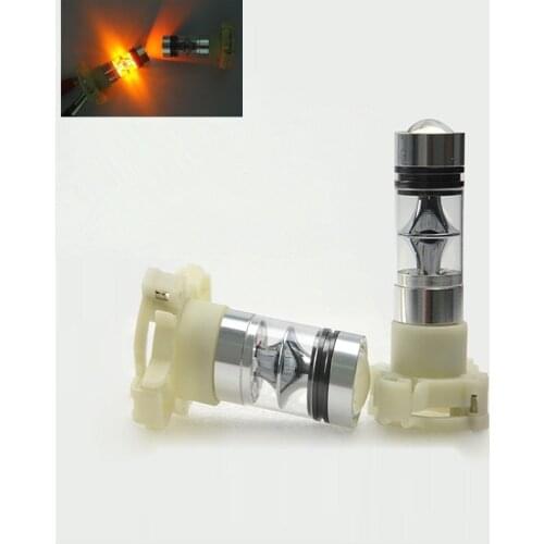 2pcs High Power 75W Amber/Yellow H16 5202 PS19W High Power Led Chips LED Bulbs For Car Fog Daytime Lights