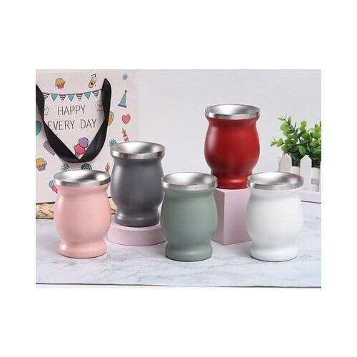 25pcs/lot Foreign trade new 8oz stainless steel mate cup agenyan gourd type heat insulation Cup double vacuum insulation