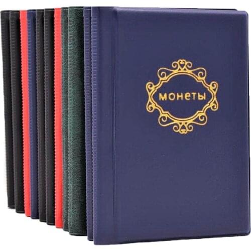 PU Leather Coin Album 10 Pages 120 Pockets Coin Album for Coins Pockets Commemorative Coin,medallions Badges Collection Book