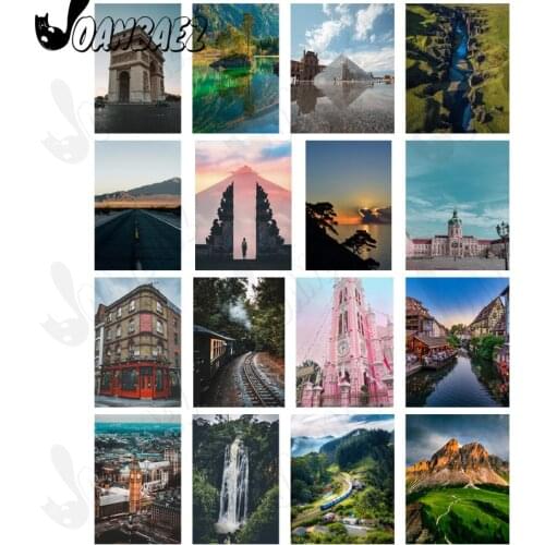 Diamond Painting Mountain Range Ancient City Scenery 5D Diy Natural Landscape Railway Sticker Diamond Embroidery Room Decoration