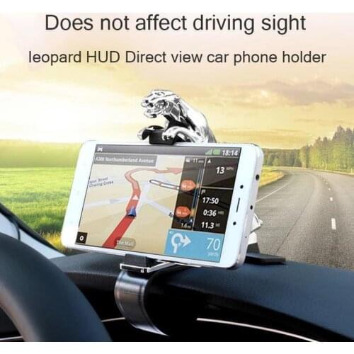 Jaguar HUD Car Phone Holder Leopard Design Cellphone GPS Stands 360 Degree Mount Adjustable Clip Phone Holder Dropshipping