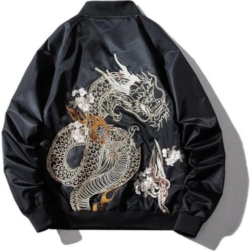 Baseball Jacket Men Hip Hop Dragon Embroidery Windbreaker Branded Mens Bomber Clothing Male Anime Coat Women Autumn and Winter