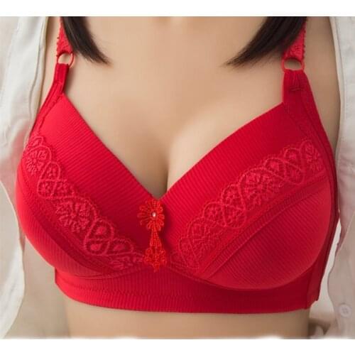 Bra for Big breast Women Big Size Hot Wire Free Thin Soft Wire Less Bralette Unpadded Push Up Big Breast Underwear Bra Plus Size