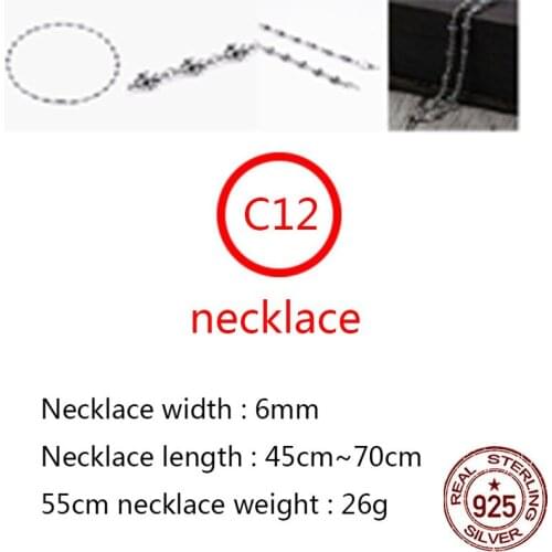 C12 925 sterling silver necklace personalized fashion simple punk hip-hop style cross shape sweater chain gift for friends new