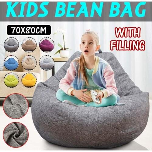 Kids Bean Bag 70x80cm Children Couch Lazy Chair Single Sofa Child Lounger With Filling EPS Beads Home Living Room Furniture Sofa