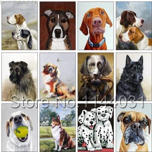 DIY 5D Diamond Mosaic Handmade Diamond Painting Cross Stitch Kits Carla Kurt Dog Diamond Embroidery Rhinestones Arts Christmas