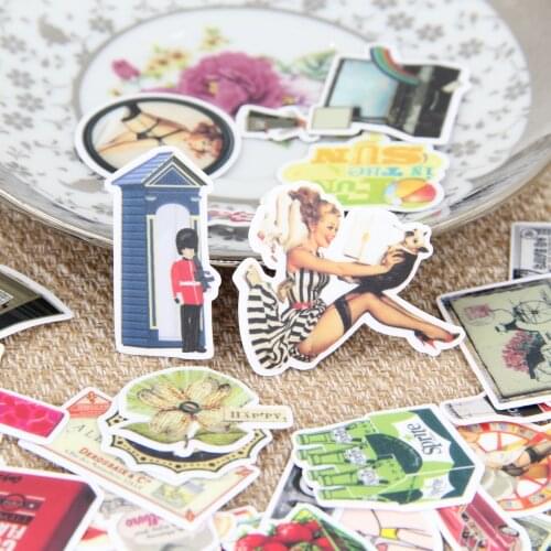 40pcs Waterproof Retro Westerm Life Supplies Vintage Scrapbooking DIY Crafting Stickers for Laptop Computer Vacuum Mug Luggage