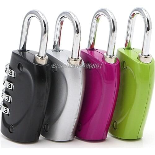 Code Password Lock Padlock 4 Dial Digit Combination Suitcase Luggage Metal New R29 Drop ship