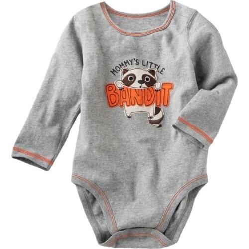 Bandit raccoon baby boy bodysuit clothes months grey newborn one-piece body baby jumpsuit menino infant-clothing