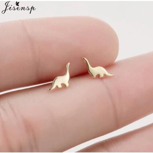 Korean Fashion Earring Lovely Tyrannosaurus Ear Studs Gold Color Animal Dinosaur Stud Earrings for Girls Kids Jewelry Accessory